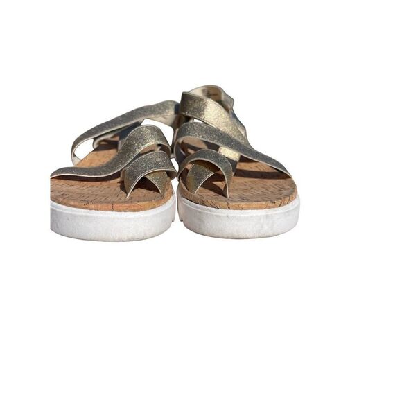 MeToo Gold Elastic Cork Open Toe Strap Sandals Size 9m - Picture 2 of 8